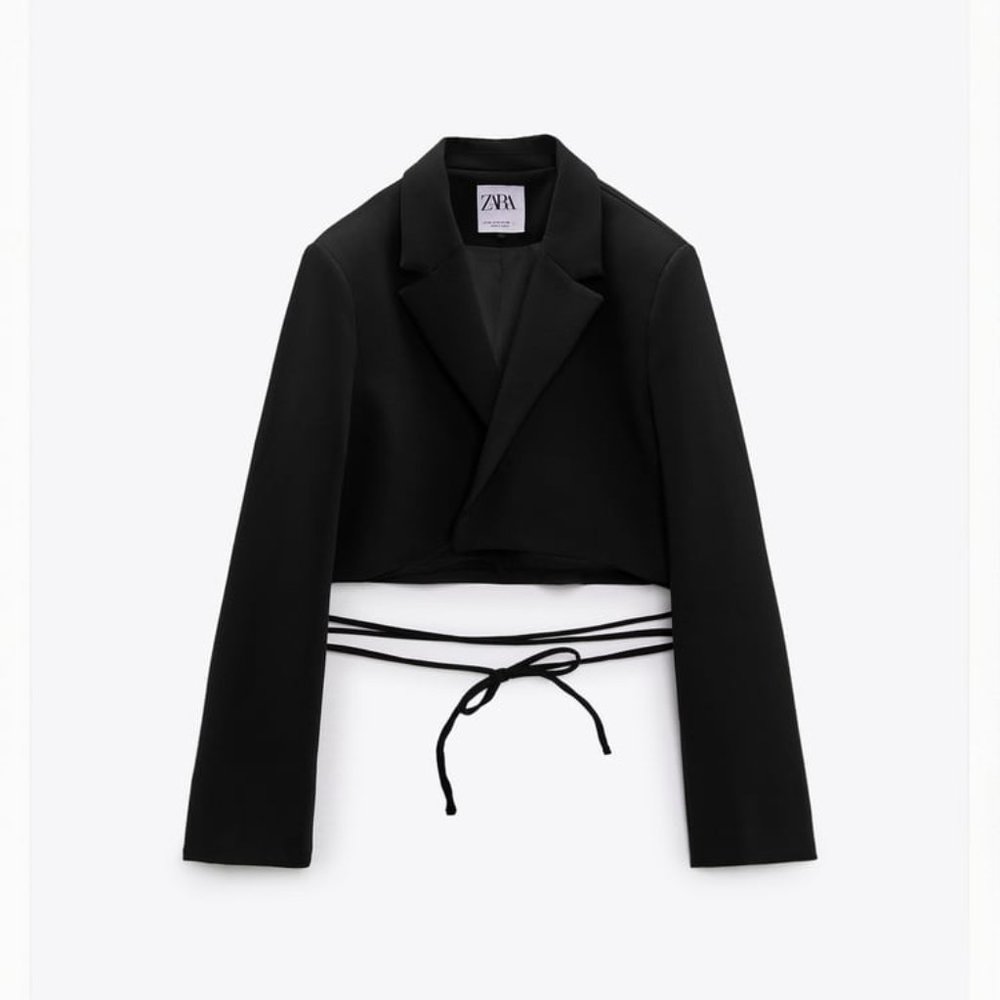Zara Tied Cropped Blazer